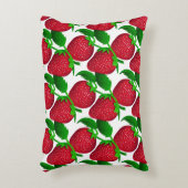 白い背景パターンのイチゴ アクセントクッション (正面(垂直))