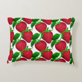 白い背景パターンのイチゴ アクセントクッション (裏面)