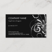 白い背景ビジネスの上に黒い灰色の渦巻きC 名刺 (裏面)