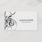 白い背景ビジネスの上に黒い灰色の渦巻きC 名刺 (正面)