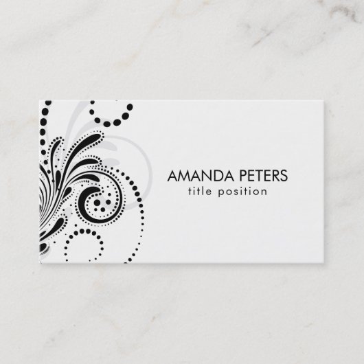 白い背景ビジネスの上に黒い灰色の渦巻きC 名刺 (正面)