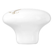 白い背景ビーチシェルドロワノブ セラミックノブ (側面)