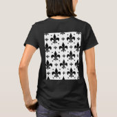 白い背景フルーアデリスパターンデザイン Tシャツ (裏面)