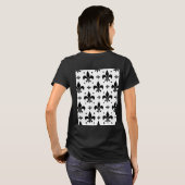 白い背景フルーアデリスパターンデザイン Tシャツ (裏面フル)