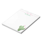 白い背景メモ帳を使用したサボテン ノートパッド (回転)