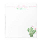 白い背景メモ帳を使用したサボテン ノートパッド (正面)