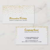 白い背景モダン上の金ゴールドトーンのドット 名刺 (正面/裏面)