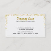 白い背景モダン上の金ゴールドトーンのドット 名刺 (裏面)