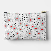 白い背景レトロに赤い花を持つ灰色 アクセサリーポーチ (裏面)