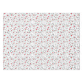 白い背景レトロに赤い花を持つ灰色 テーブルクロス (正面(横))