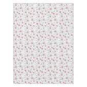 白い背景レトロに赤い花を持つ灰色 テーブルクロス (正面)