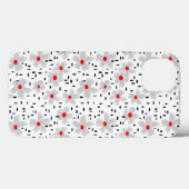 白い背景レトロに赤い花を持つ灰色 Case-Mate iPhoneケース (裏面 (横))