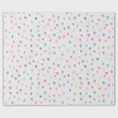 白い背景数々のにカラフルおもしろいの愛のハート ラッピングペーパー (フラット)