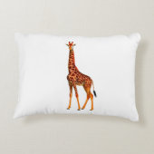 白い背景枕のキリン アクセントクッション (裏面)