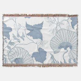 白い背景繊細な青い日本の花 スローブランケット