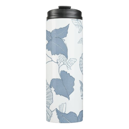 白い背景繊細な青い日本の花 タンブラー (正面)