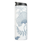 白い背景繊細な青い日本の花 タンブラー (回転右)