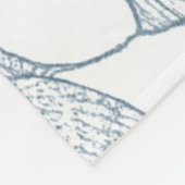 白い背景繊細な青い日本の花 フリースブランケット (角)