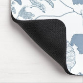 白い背景繊細な青い日本の花 マウスパッド (コーナー)