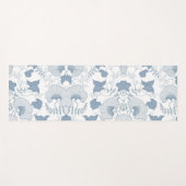 白い背景繊細な青い日本の花 ヨガマット (正面(横))