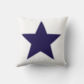白い背景航海のにネイビーブルー星 クッション (裏面)