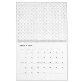 白い背景(繰り返しパターンが小さい) カレンダー (3月 2027)