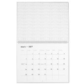 白い背景（繰り返しパターンが小さい） カレンダー (3月 2027)