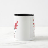 白い背景、赤い白いオスのブルドッグ マグカップ (中央)