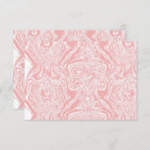 白い背筋のピンクと白の抽象デザイン サンキューカード (正面/裏面)