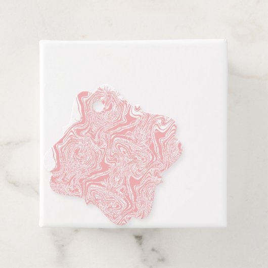 白い背筋のピンクと白の抽象デザイン フェイバータグ (インサイチュ)