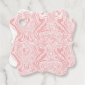 白い背筋のピンクと白の抽象デザイン フェイバータグ (正面)