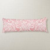 白い背筋のピンクと白の抽象デザイン ボディピロー (裏面)