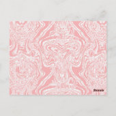 白い背筋のピンクと白の抽象デザイン ポストカード (裏面)