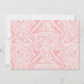 白い背筋のピンクと白の抽象デザイン 招待状 (正面)