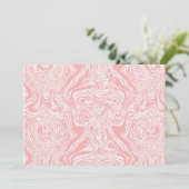 白い背筋のピンクと白の抽象デザイン 招待状 (スタンド正面)