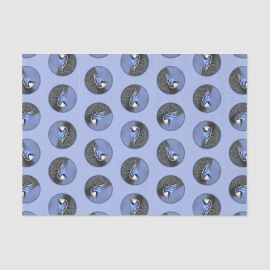 白い胸を持つヌサッチ絵を描のオリジナルバードバー 薄葉紙 (正面)