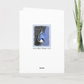 白い胸を持つヌサッチ絵画のオリジナルバードアート カード (裏面)