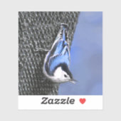 白い胸を持つヌサッチ絵画のオリジナルバードアート シール (シート)