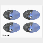 白い胸を持つヌサッチ絵画のオリジナルバードアート 楕円形シール (シート)