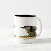 白い胸を持つヌサッチ ツートーンマグカップ (正面右)