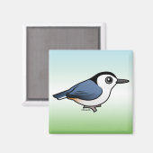 白い胸を持つヌサッチ マグネット (正面/裏面)