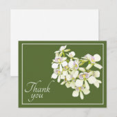 白い脈のある蘭 緑の背景 ありがとう ポストカード (正面/裏面)