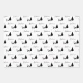 白い脚モダン本「メリークリスマス」と鹿 ラッピングペーパーシート (正面)