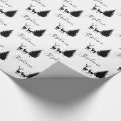 白い脚モダン本「メリークリスマス」と鹿 ラッピングペーパー (角)