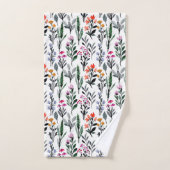 白い自然好きの植物園エレガント バスタオルセット (ハンドタオル)