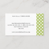 白い自然点を持つ緑 名刺 (裏面)