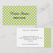 白い自然点を持つ緑 名刺 (正面/裏面)