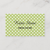 白い自然点を持つ緑 名刺 (正面)