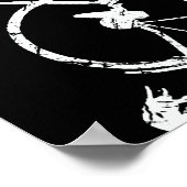 白い自転車のカッコいい飾り ポスター (角)