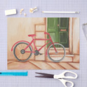 白い自転車の油絵10lbのティッシュペーパー 薄葉紙 (クラフト)